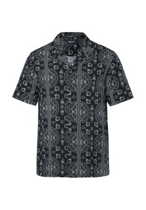 Men Plus, SHIRT, SHORT SLEEVE, ALL-OVER PRINT, CUBA COLLAR, CUBA FIT, UP TO 8 XL - Camisa - black