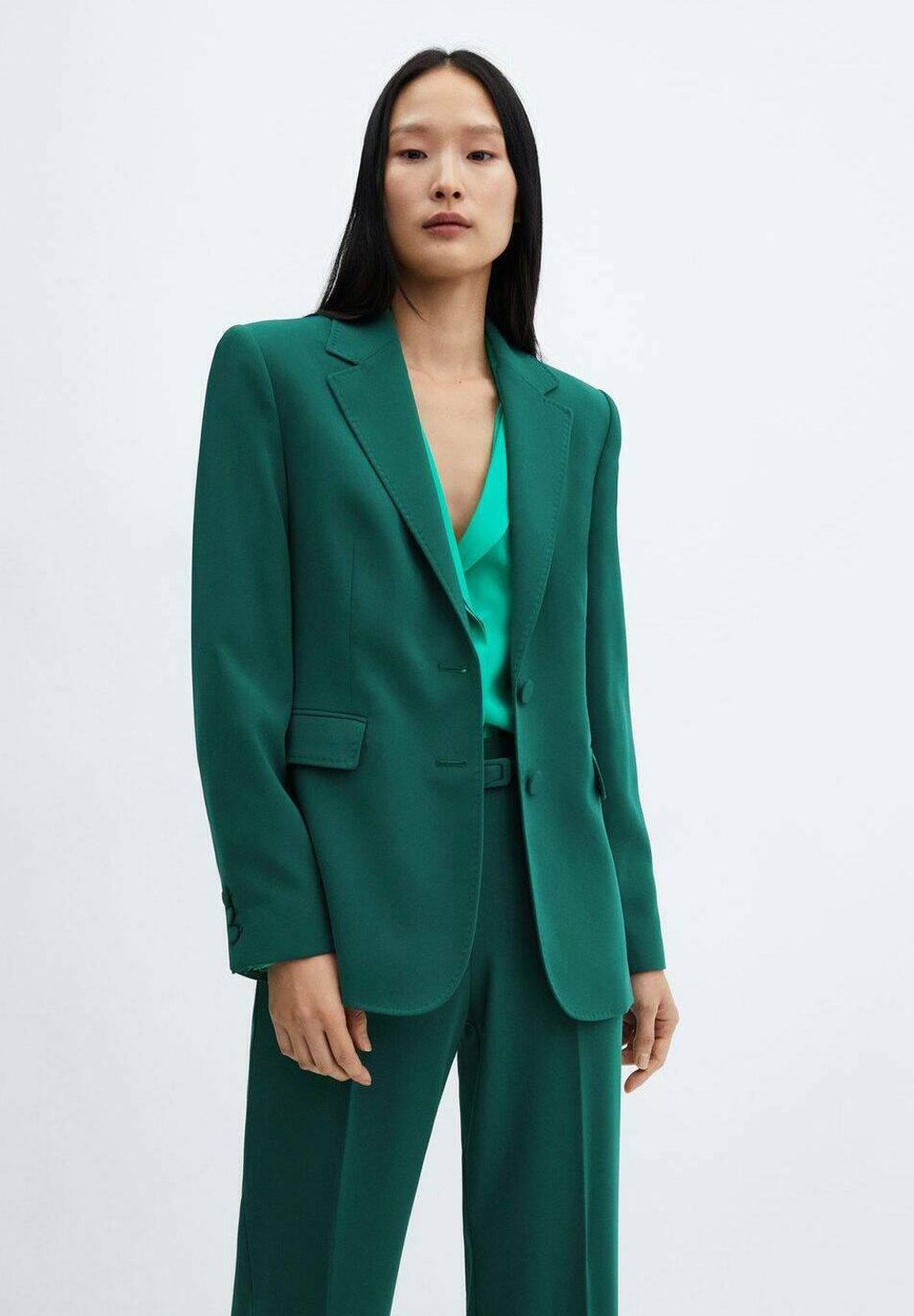Ensemble Blazer Vert Sauge Oversize Costume Vert Femme Mango