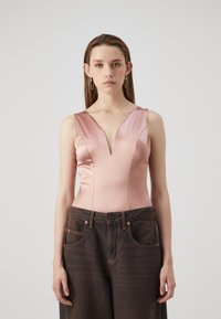 WAL G. - V NECK BODYSUIT - Tops - rose pink Miniatūras attēls 1