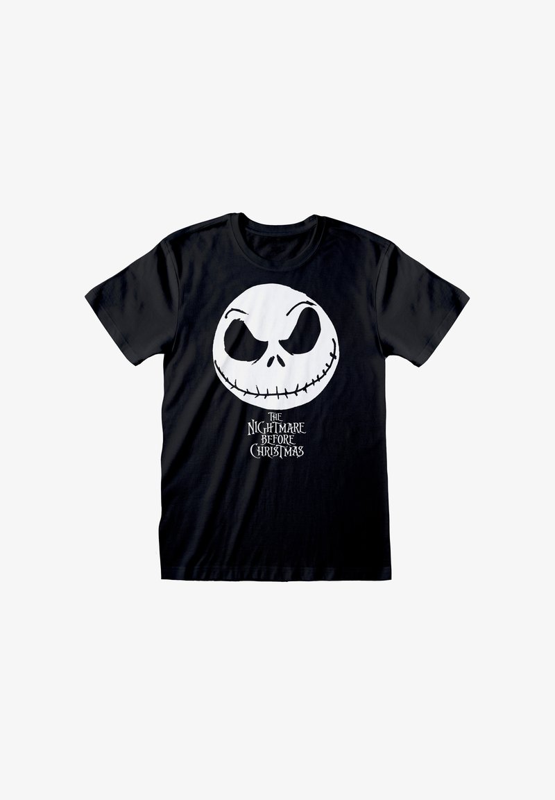 Henry Tiger DISNEY NIGHTMARE BEFORE CHRISTMAS JACK FACE - Triko s potiskem - black