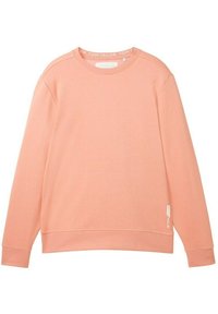 Różowa bluza wykonana z miękkiego materiału, z okrągłym dekoltem, długimi rękawami, ściągaczami oraz małym logo po dolnej stronie.