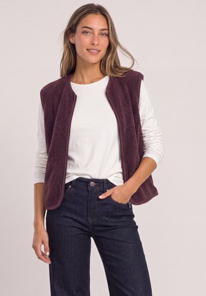Street One, TEDDY-WESTE MIT ZIPPER UND CORDDETAILS - Veste sans manches - rustic rouge