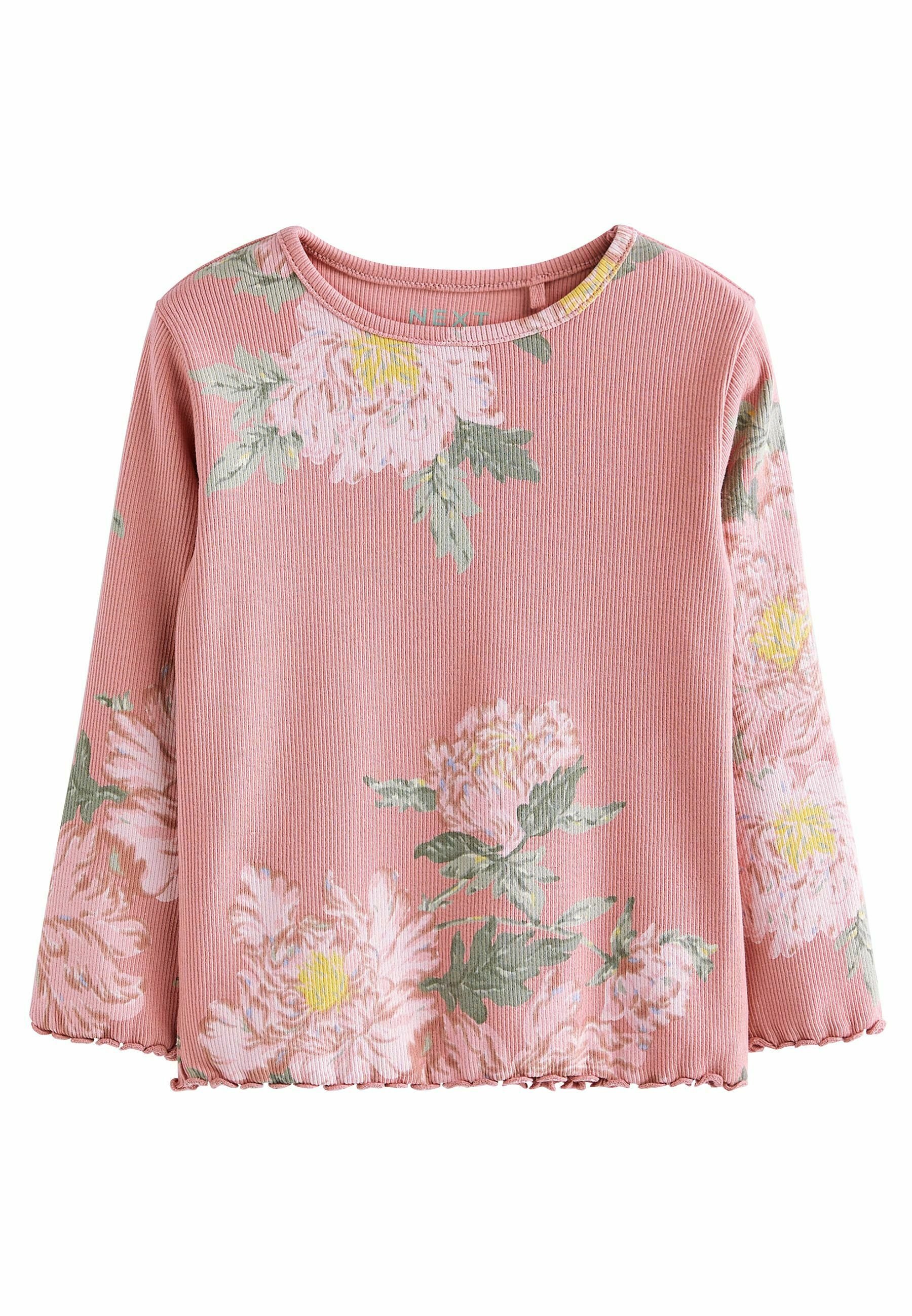 T-shirt Next Fille Rose – Manches Longues, Imprimé Graphique, 100% Coton, 11-12 Ans