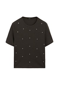 OVERSIZED WITH EYELETS - Triko s potiskem - dark brown