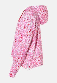 Kapuzensweatshirt in Pink und Weiß mit einem Leopardenmuster. Mit langen Ärmeln, seitlichen Schlitzen und einem strukturierten Stoff.