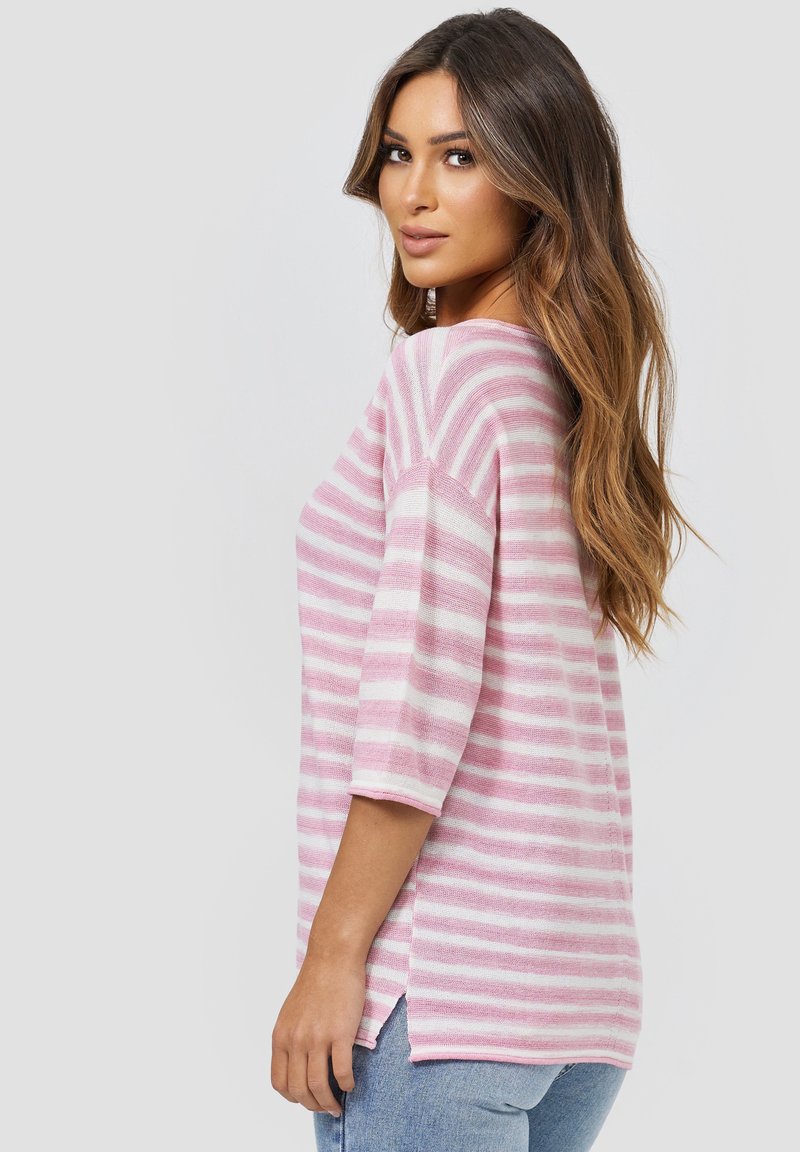 Damen Strickjacken | Broadway NYC Fashion BELLINA Strickpullover pink light snow striped/pink - QK77256 Damen Strickjacken | Broadway NYC Fashion BELLINA Strickpullover pink light snow striped/pink - QK77256