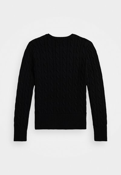 Polo Ralph Lauren CABLE KNIT COTTON SWEATER - Svetrík - black/nevis