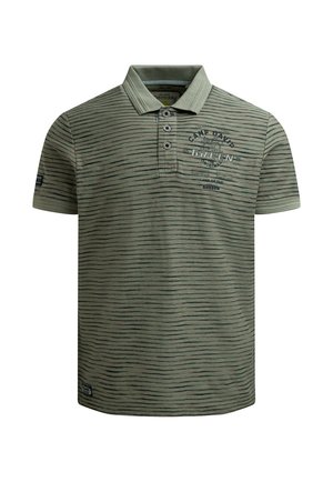 Camp David, CAMP DAVID POLOSHIRT MIT MULTICOLOR-STREIFEN UND BACK-ARTWORK - Polo shirt - green olive