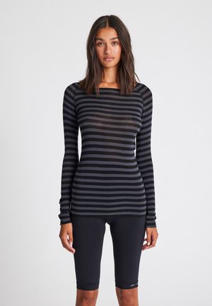 AMALIE  - Long sleeved top -  dark grey and black stripe