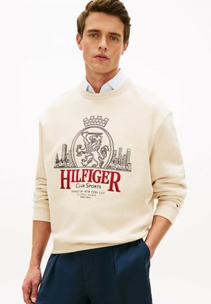 HERITAGE CREST EMBROIDERY RELAXED - Sweater - heathered oatmilk