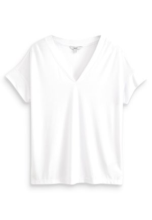 RICH PREMIUM V NECK PETITE - Jednoduché tričko - white