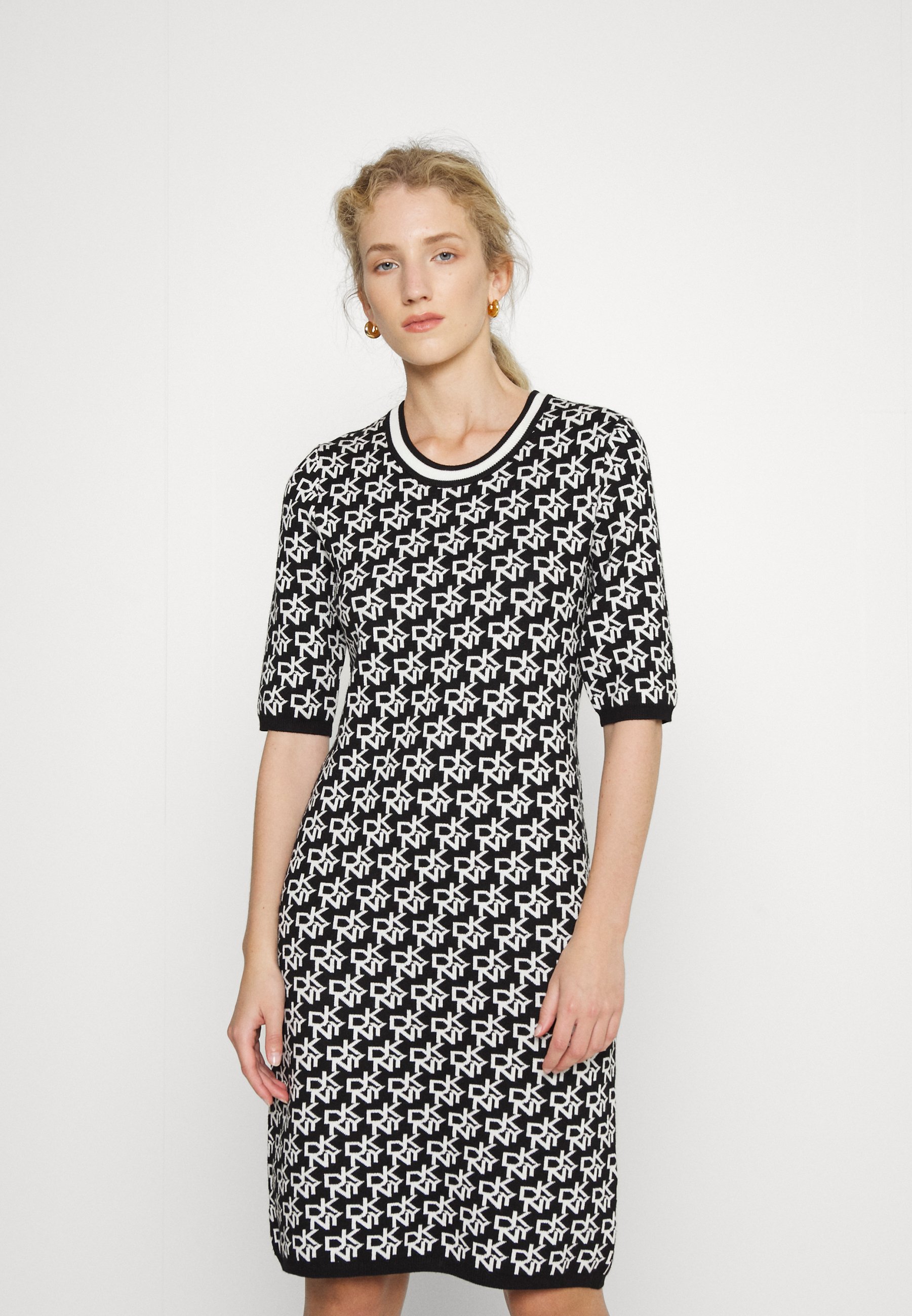 DKNY LOGO INTARSIA DRESS - Jumper dress 