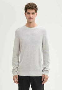 TOM TAILOR STRUKTURIERTER RUNDHALS - Trui - light stone grey melange