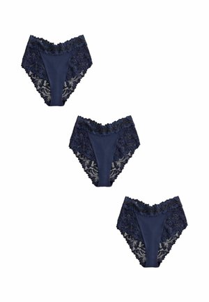 Next, HIGH WAIST HIGH LEG FIT - ULTIMATE COMFORT LACE KNICKERS 3 PACK - Slip - navy