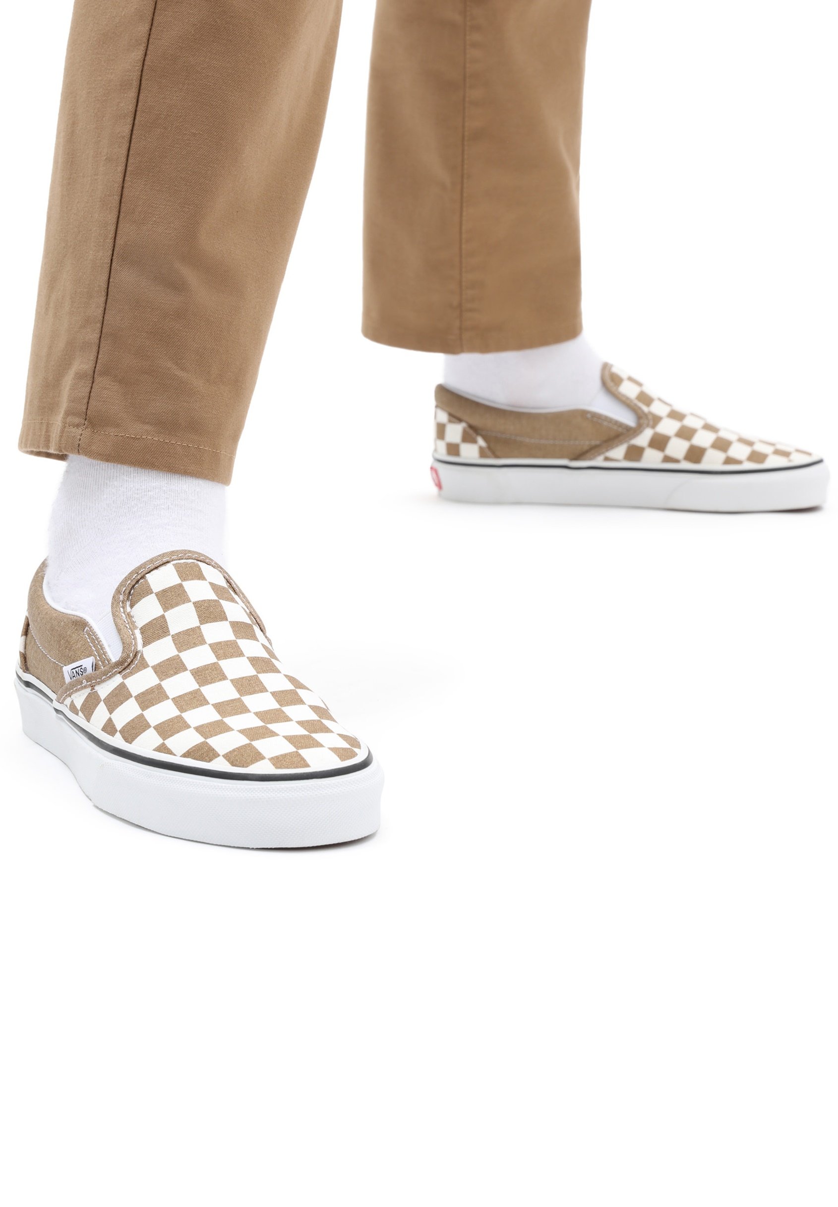 light brown checkered vans