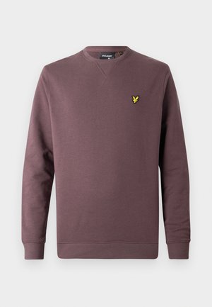 Maroon sweatshirt made of cotton, featuring a crew neck, long sleeves, and a yellow bird logo on the left chest. Simple design, solid color.