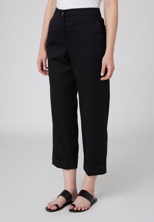 CROPPED IN RASATELLO - Trousers - nero