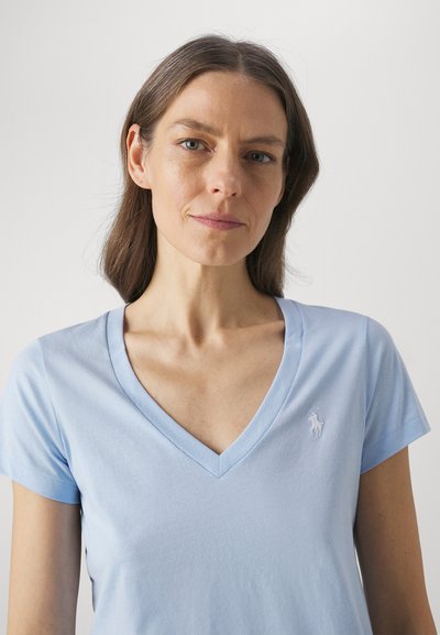 Polo Ralph Lauren COTTON JERSEY V-NECK T-SHIRT - Pamata T-krekls - office blue