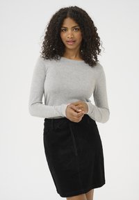 Kaffe LIZZA - Stickad tröja - light grey melange