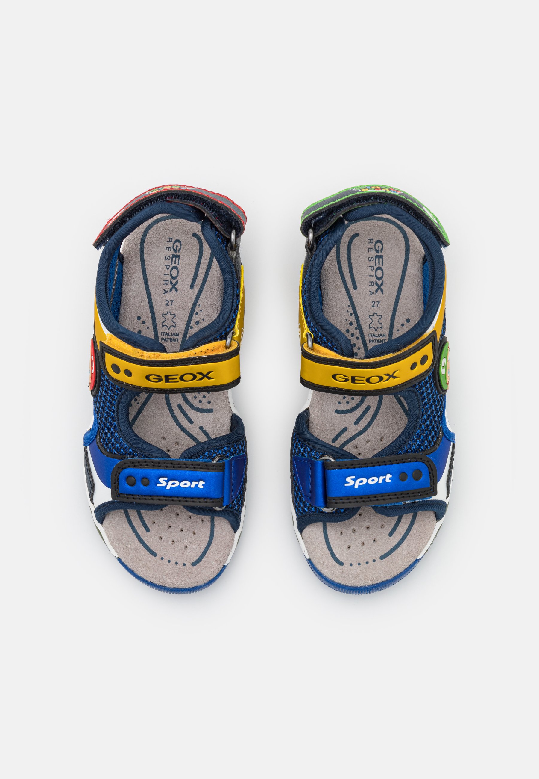 Geox NINTENDO SUPERMARIO JR - Sandali - royal/yellow/blu scuro - Zalando