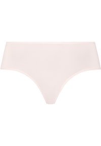 Lichtroze high-waisted onderbroeken gemaakt van zachte, rekbare stof met gladde naden en zonder decoratieve versieringen.