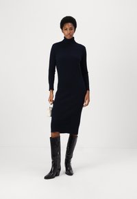pure cashmere TURTLENECK MAXI DRESS - Sarafanas - dark navy
