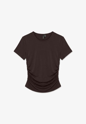 Vero Moda, TOP VMHANNA TOP - Camiseta estampada - chocolate torte