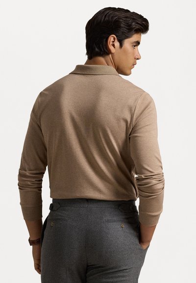 Polo Ralph Lauren CUSTOM SLIM SOFT COTTON POLO SHIRT - Μπλούζα με μακριά μανίκια - grey cloud heather