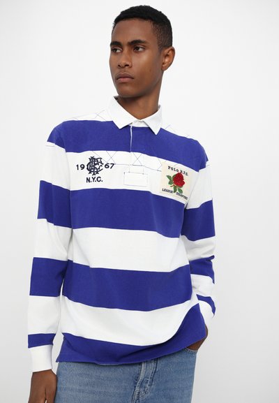 Polo Ralph Lauren LONG SLEEVE RUGBY - Polo - white/active blue