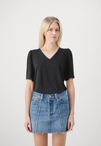 Selected Femme SLFRANA V NECK - Basic póló - black
