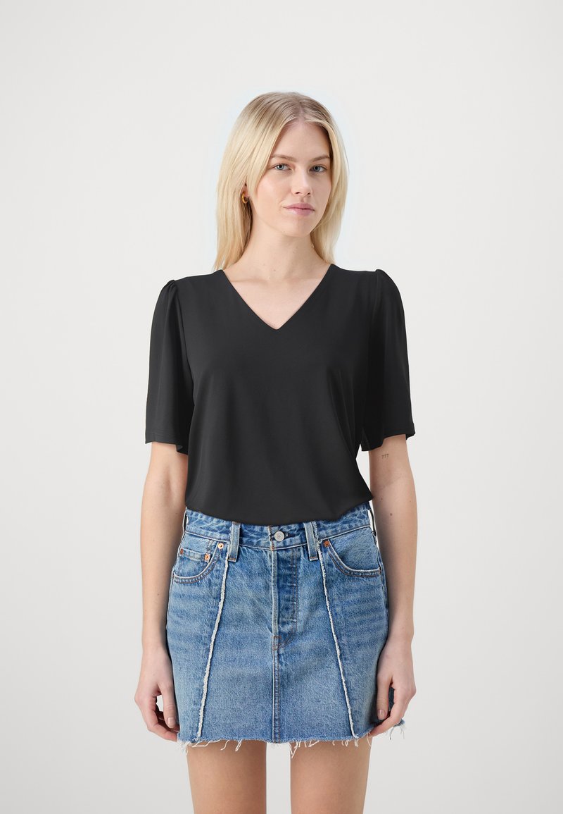 Selected Femme SLFRANA V NECK - Basic póló - black