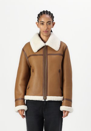 AVIATOR - Faux leather jacket - tan