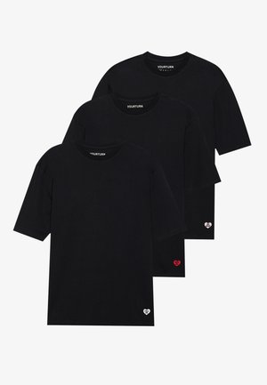 UNISEX 3 PACK - Basic T-shirt - true black