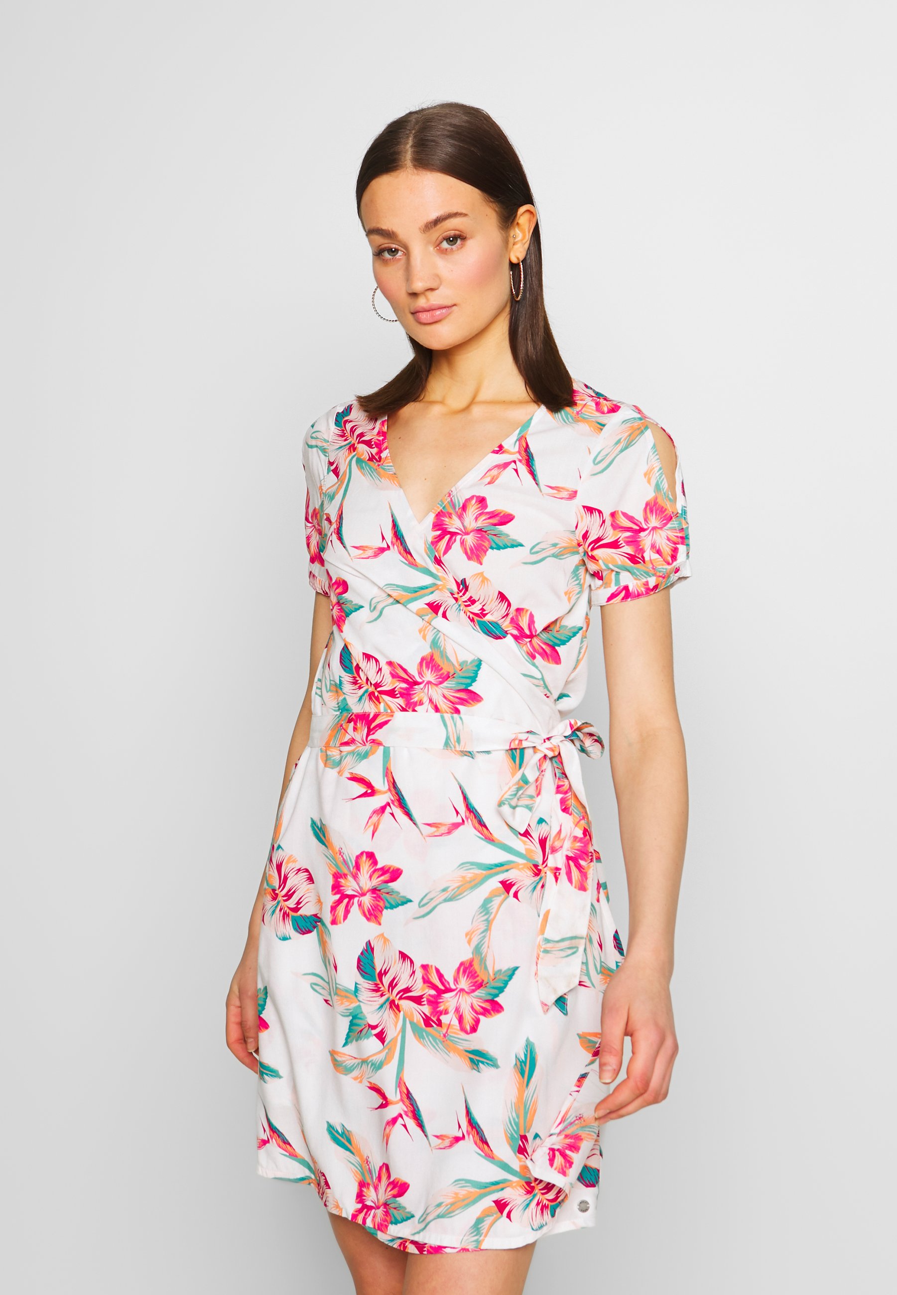 monument view short sleeve wrap dress