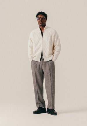 BLKVIS, STRUCTURED ZIP CARDIGAN - Gilet - papyrus