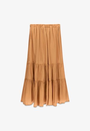Guess, PLISSIERTER MAXIROCK - Fustă maxi - orange