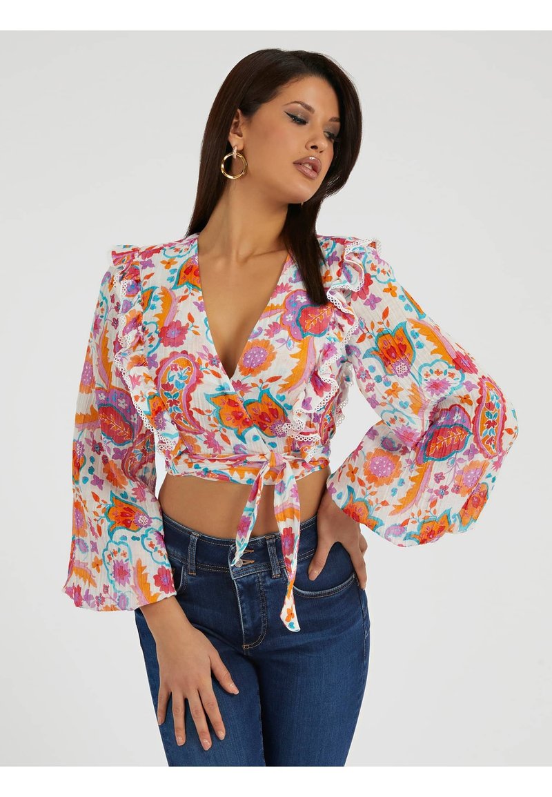 Guess MIT BLUMENPRINT Blouse gemustert multicolor/meerkleurig