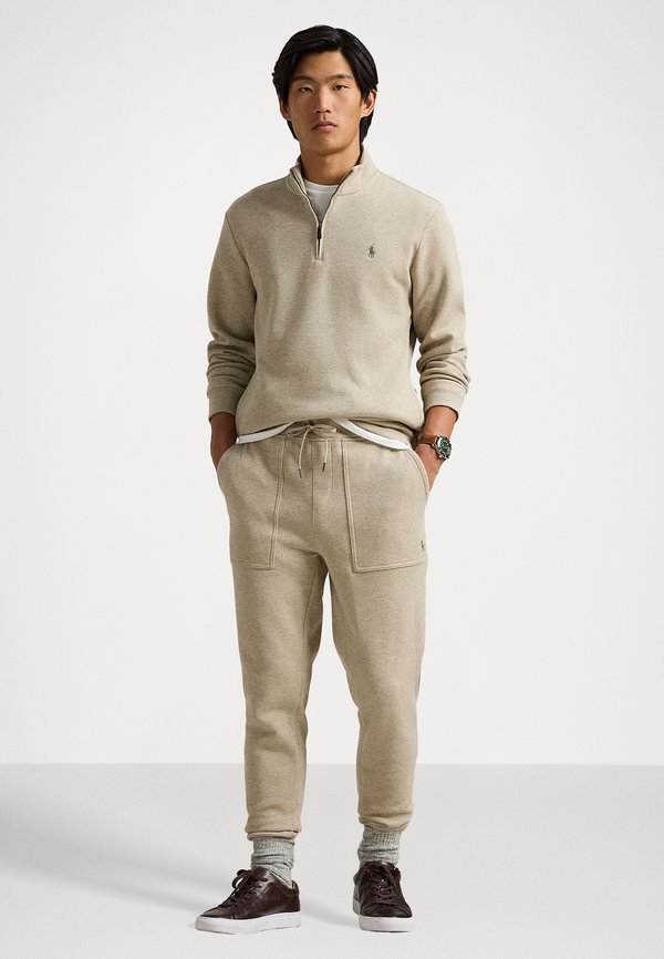 DOUBLE-KNIT QUARTER-ZIP PULLOVER - Long sleeved top - tuscan beige heather2