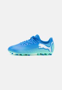 Puma FUTURE 7 PLAY MG JR UNISEX - Scarpe da calcio per terreni duri - hyperlink blue/mint/white
