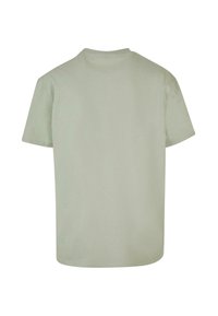 T-shirt s krátkým rukávem v světle zelené bavlně, s jednoduchým kulatým výstřihem a rovnou střihovou siluetou, bez vzorů nebo akcentů.