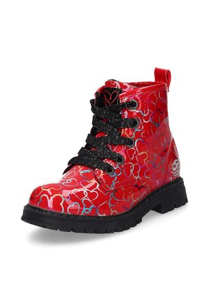 MIT HERZEN GEFÜTTERTE  - Lace-up ankle boots - rot