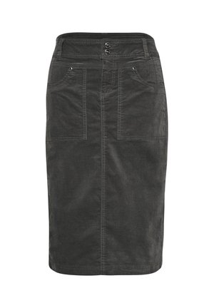 Street One, MIDI CORDROCK IN UNIFARBE - Jupe crayon - gravel grey