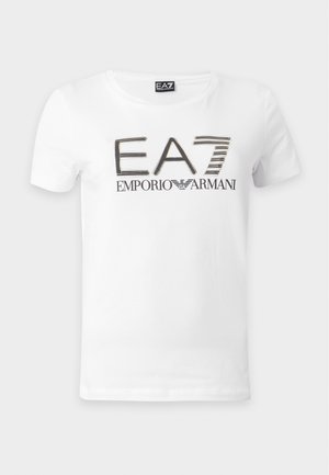 EA7 Emporio Armani, TRAIN LOGO SERIES TEE CROSSOVER FOIL - T-shirt print - white