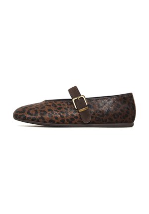 Cesare Gaspari FLAT - Ankle strap ballet pumps - leopard