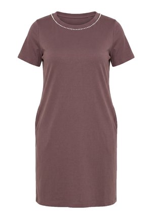 MIAMODA, JERSEYKLEID, A-LINIE, ZIERPERLEN, HALBARM - Robe t-shirt - hazelnut brown