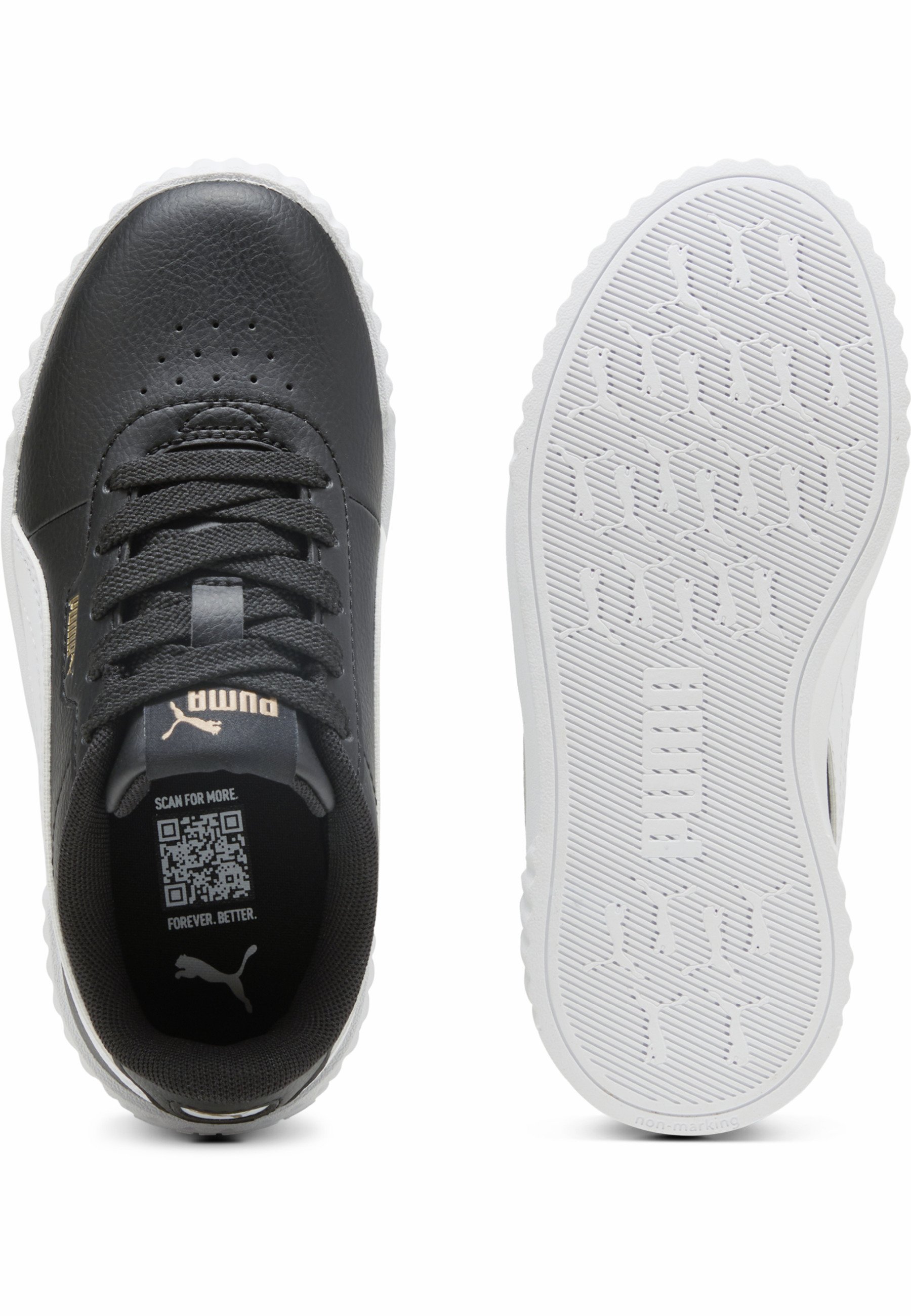 Puma CARINA - Sneakers laag - black white gold/zwart - Zalando.be