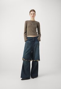 Jaded London DOUBLE LAYER JORT - Wide Leg - denim