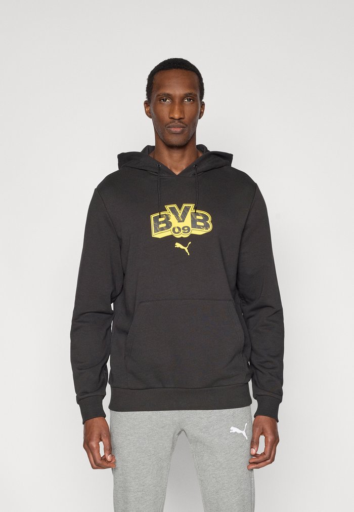 PUMA BORUSSIA DORTMUND FTBLCULTURE HOODIE - Club wear - black/faster yellow