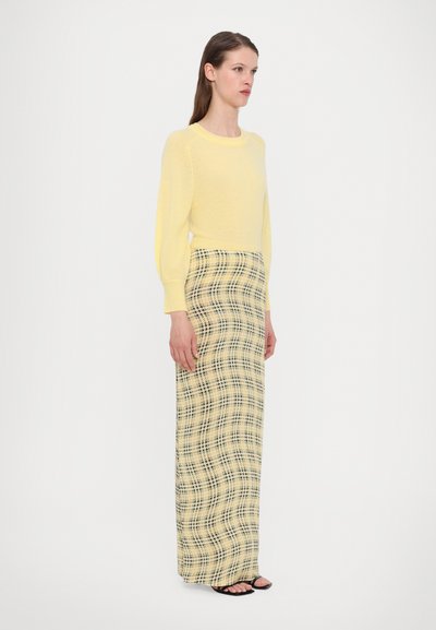 Rabanne Maksi svārki - green/yellow/cream