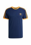 STRIPES TEE - Tričko s potlačou - night indigo   crew orange